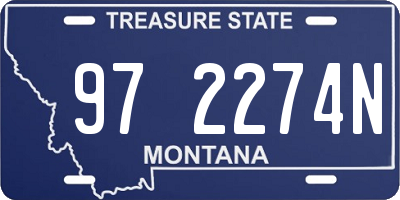 MT license plate 972274N