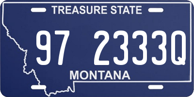 MT license plate 972333Q
