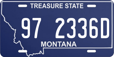 MT license plate 972336D