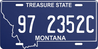 MT license plate 972352C