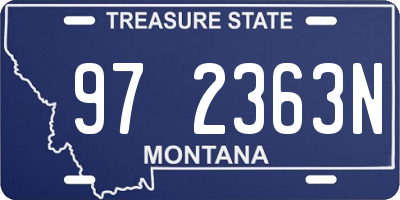 MT license plate 972363N