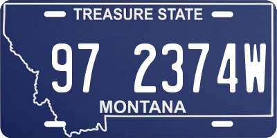 MT license plate 972374W