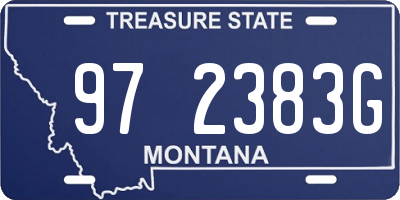 MT license plate 972383G