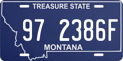 MT license plate 972386F