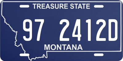 MT license plate 972412D
