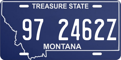 MT license plate 972462Z
