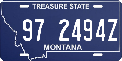 MT license plate 972494Z
