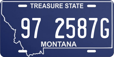 MT license plate 972587G