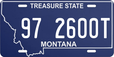 MT license plate 972600T