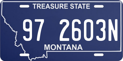 MT license plate 972603N