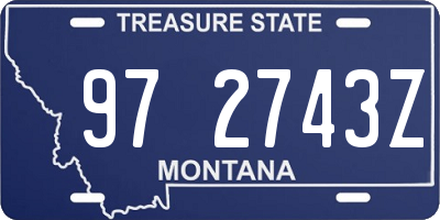 MT license plate 972743Z