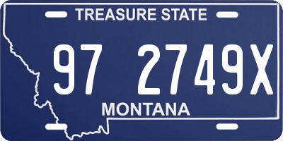 MT license plate 972749X