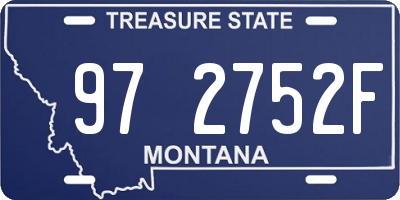 MT license plate 972752F