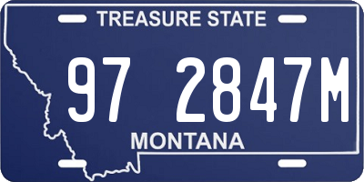 MT license plate 972847M