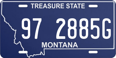 MT license plate 972885G
