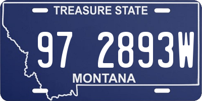 MT license plate 972893W