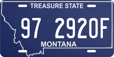 MT license plate 972920F