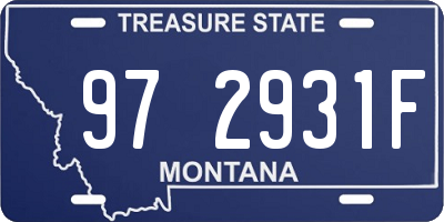 MT license plate 972931F