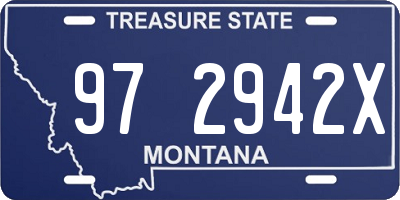 MT license plate 972942X