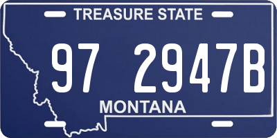 MT license plate 972947B