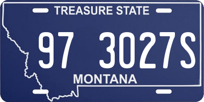 MT license plate 973027S