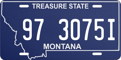 MT license plate 973075I