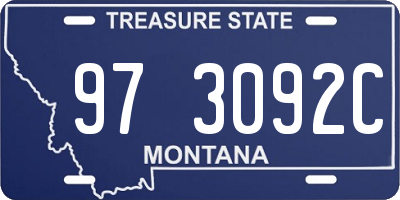 MT license plate 973092C