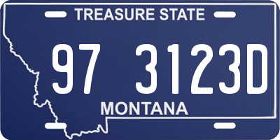 MT license plate 973123D