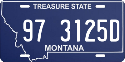 MT license plate 973125D