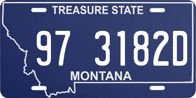 MT license plate 973182D