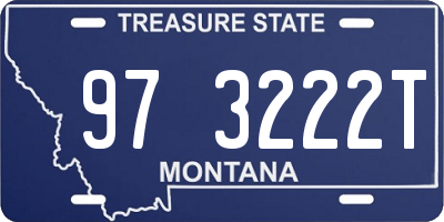 MT license plate 973222T