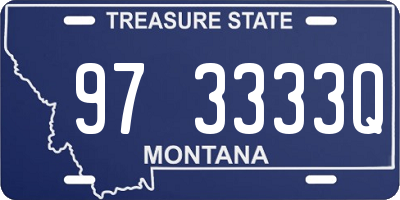 MT license plate 973333Q