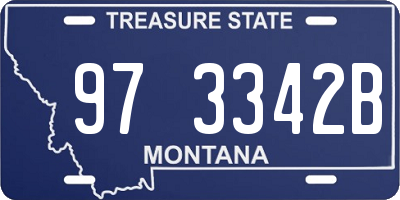 MT license plate 973342B