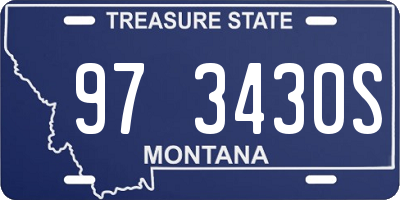 MT license plate 973430S