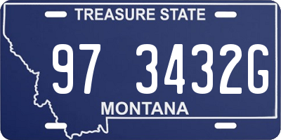 MT license plate 973432G