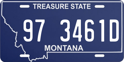 MT license plate 973461D