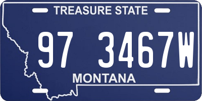 MT license plate 973467W
