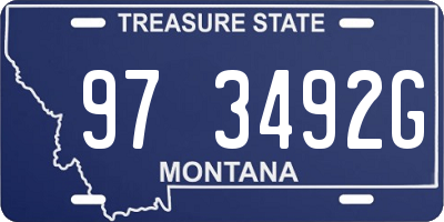 MT license plate 973492G