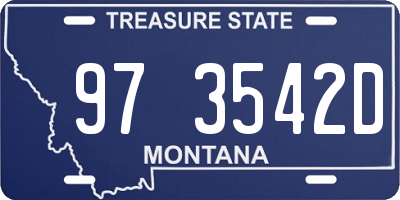 MT license plate 973542D
