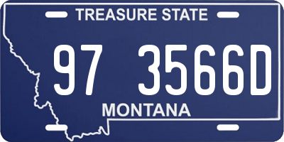 MT license plate 973566D