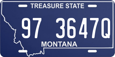 MT license plate 973647Q