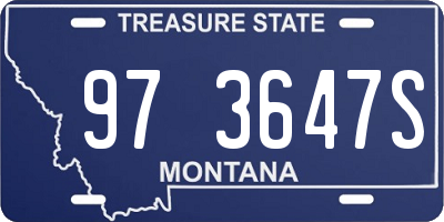 MT license plate 973647S