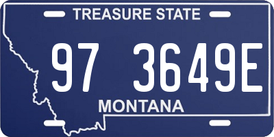 MT license plate 973649E