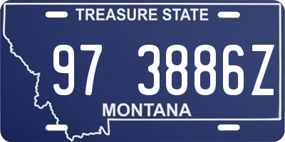 MT license plate 973886Z
