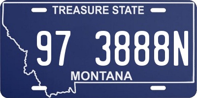 MT license plate 973888N