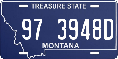 MT license plate 973948D