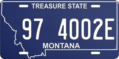 MT license plate 974002E