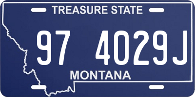 MT license plate 974029J