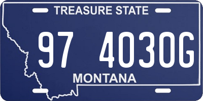 MT license plate 974030G