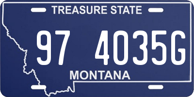 MT license plate 974035G